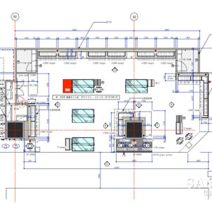 シンプルで心地良い服を展開するレディースショップの平面図