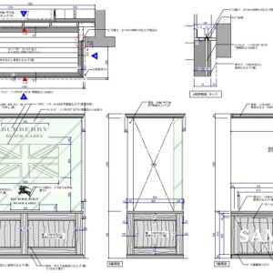 モノトーンを基調にしたメンズスーツショップのショーウインドー1