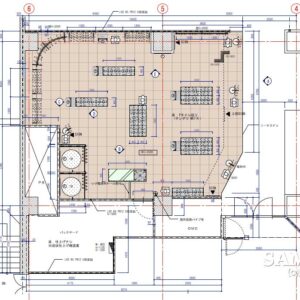 オリジナルTシャツ専門のカジュアルショップの平面プラン